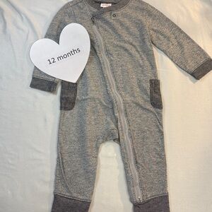Cat & Jack - Grey Kids Footie/Romper/Jumpsuit one piece outfit